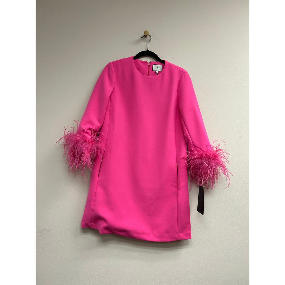 TUCKERNUCK Hot Pink Feather Mod Mary Dress Size XL NWT Retail $288 Tuckernuck - Picture 4 of 6